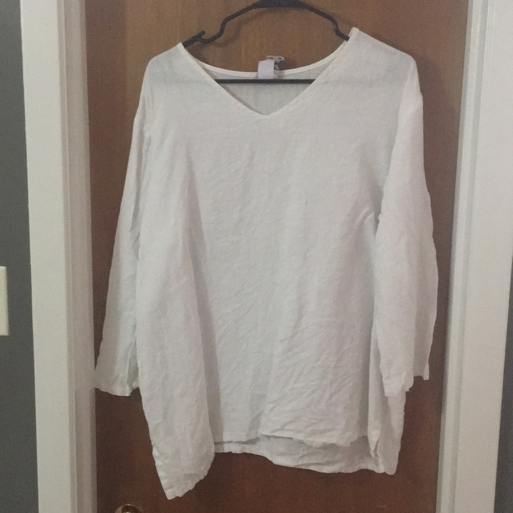 White linen top